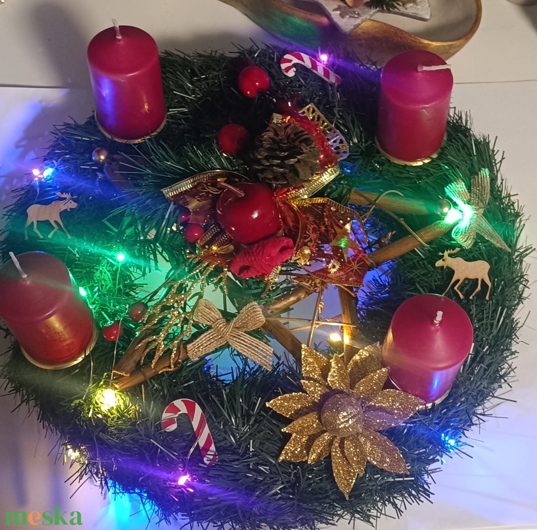 Adventi koszorú  - karácsony - adventi díszek - adventi koszorú - Meska.hu