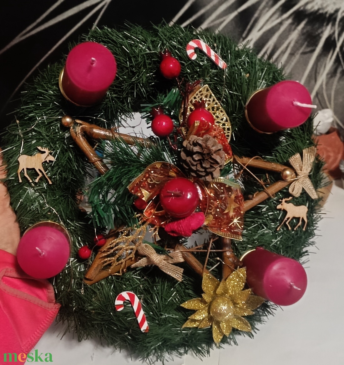 Adventi koszorú  - karácsony - adventi díszek - adventi koszorú - Meska.hu