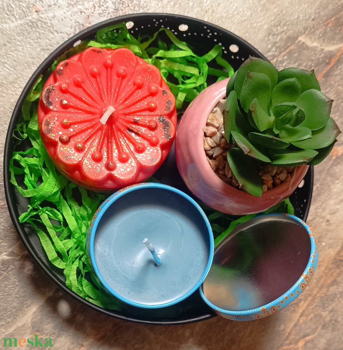 Hangulatos oázis  - kellékek & szerszámok - dekorációs kellékek - dekorációs gyertya - Meska.hu