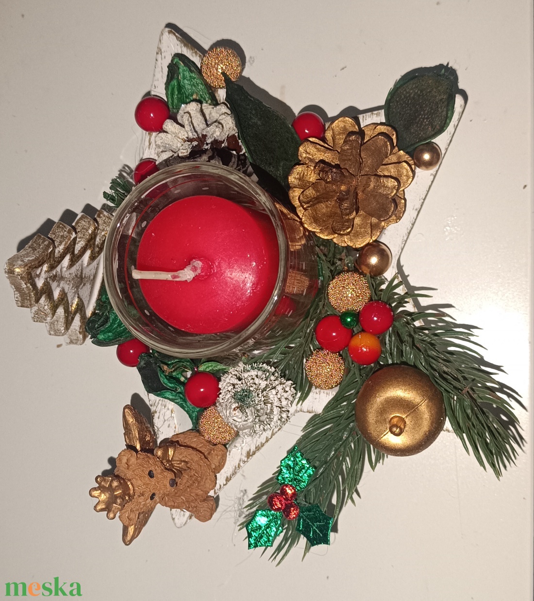 Karácsonyi asztaldísz  - karácsony - adventi díszek - adventi asztaldísz - Meska.hu