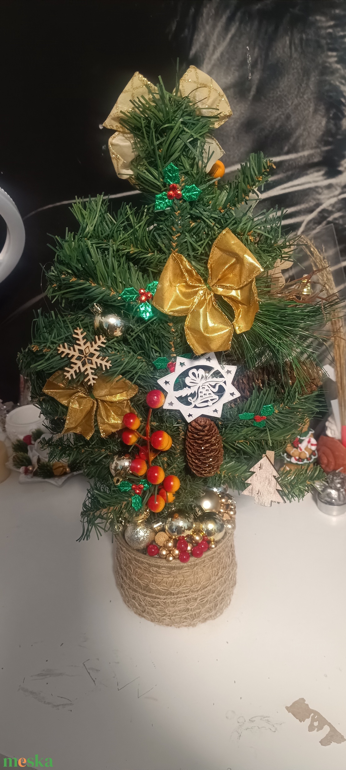 Kézműves Karácsonyi asztaldísz  - karácsony - karácsonyi lakásdekoráció - ünnepi asztaldekoráció - Meska.hu