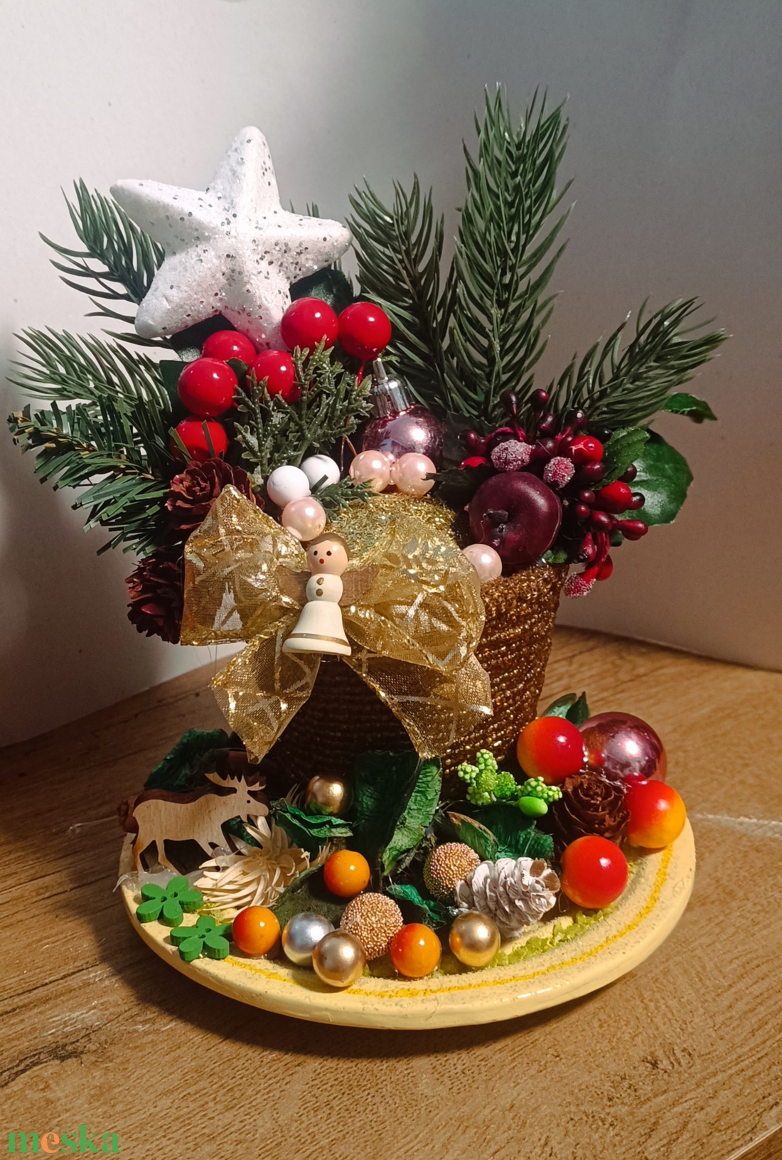 Aranyangyal Ünnepi Asztaldísz - karácsony - karácsonyi lakásdekoráció - ünnepi asztaldekoráció - Meska.hu