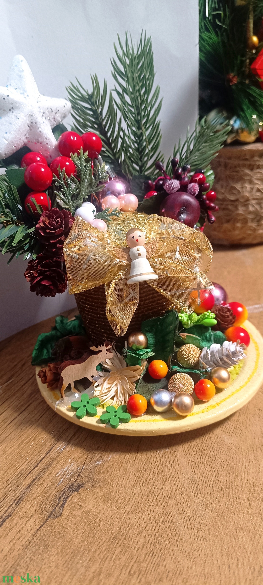 Aranyangyal Ünnepi Asztaldísz - karácsony - karácsonyi lakásdekoráció - ünnepi asztaldekoráció - Meska.hu