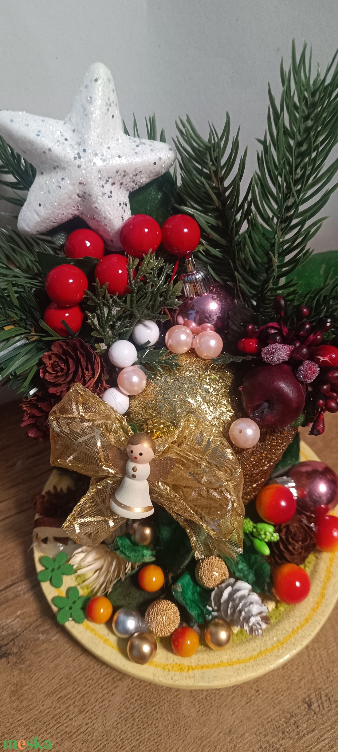 Aranyangyal Ünnepi Asztaldísz - karácsony - karácsonyi lakásdekoráció - ünnepi asztaldekoráció - Meska.hu