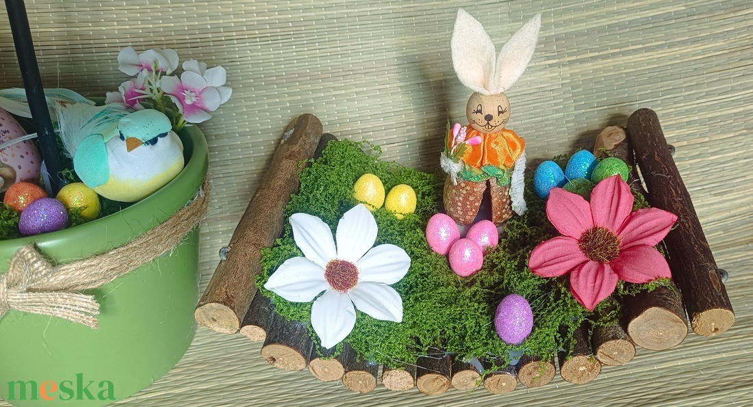 Nyuszi Mesekertje - ünnepi díszek, dekorációk - húsvéti díszek és dekorációk - húsvéti asztaldíszek - Meska.hu