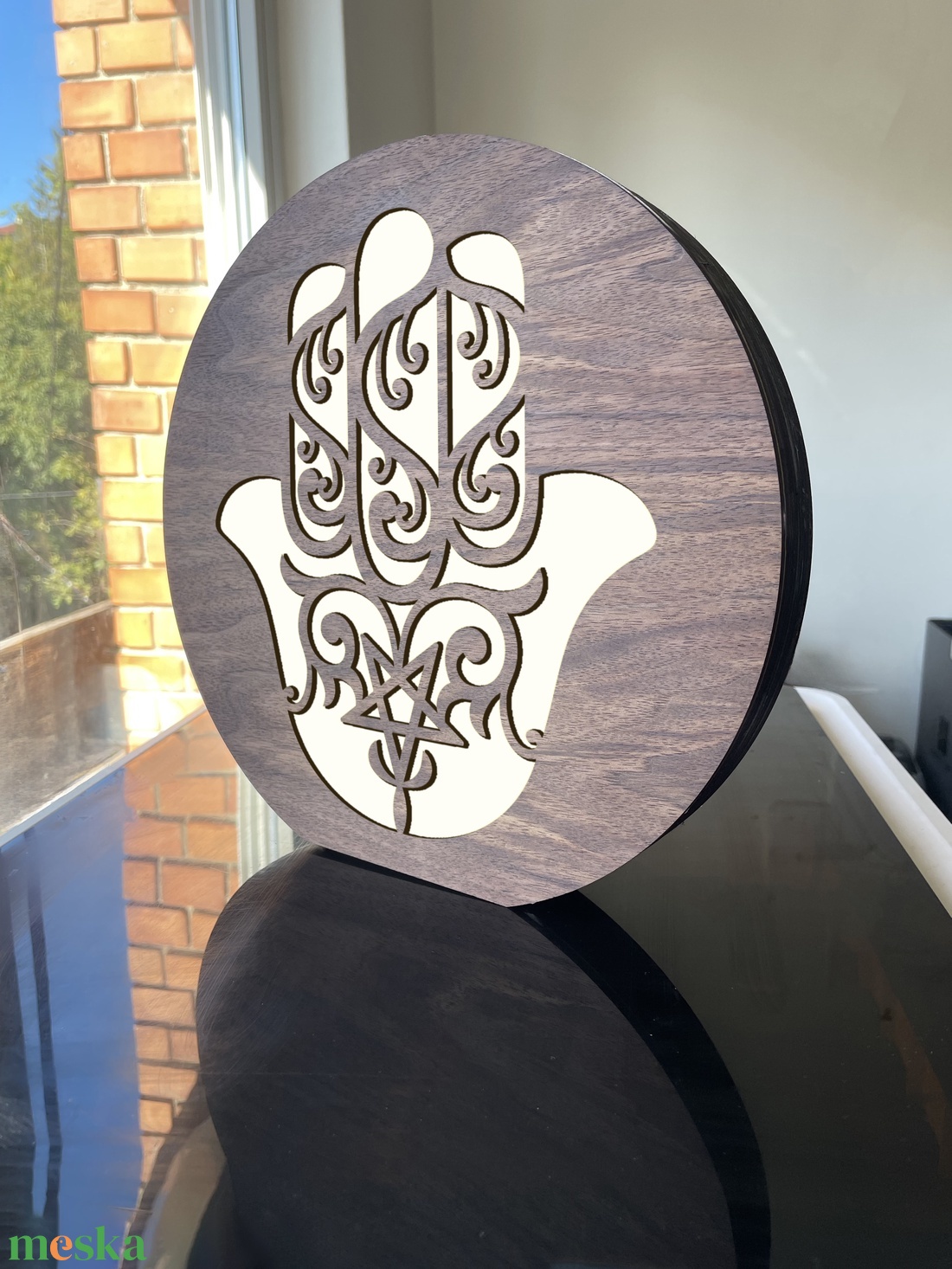 Hamsa Kéz - ledes asztali fa lámpa - otthon & életmód - lámpa - hangulatlámpa - Meska.hu