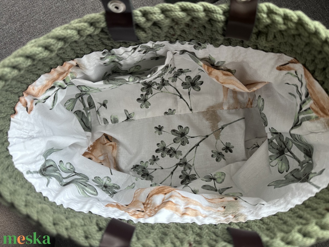 Olívazöld horgolt táska - táska & tok - kézitáska & válltáska - kézitáska - Meska.hu