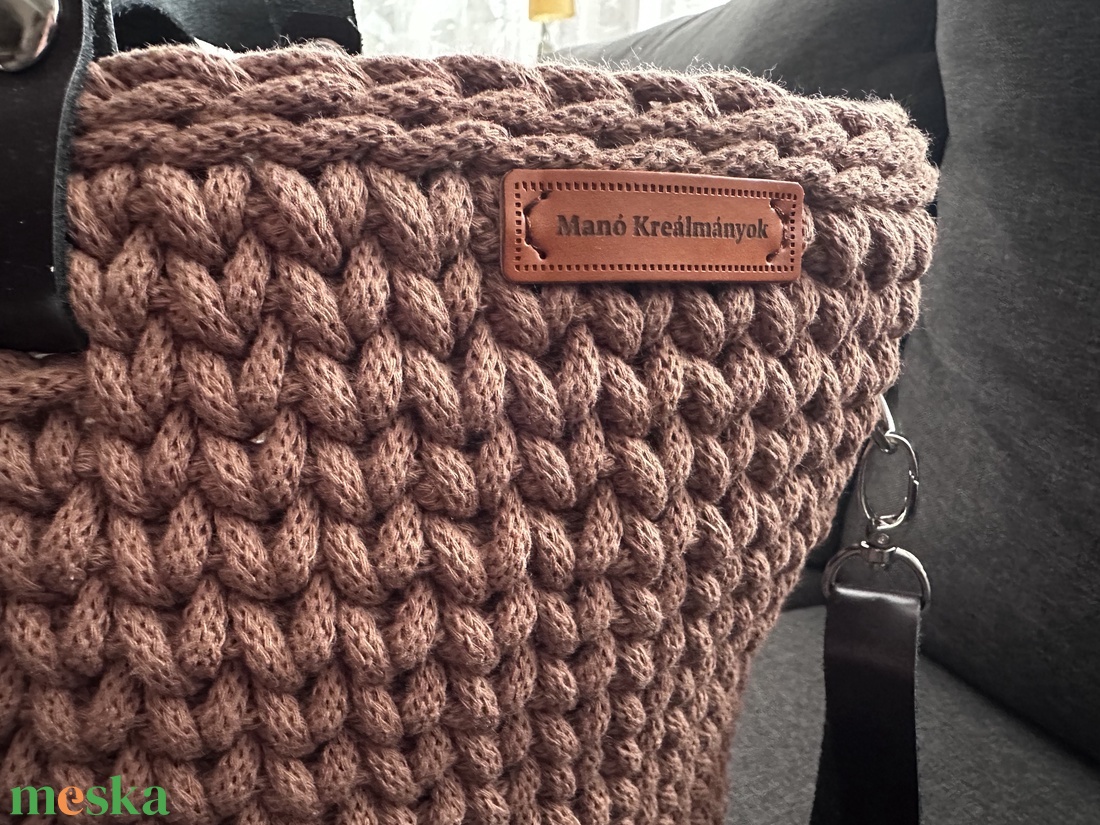 Mocha Mousse horgolt táska - táska & tok - kézitáska & válltáska - kézitáska - Meska.hu
