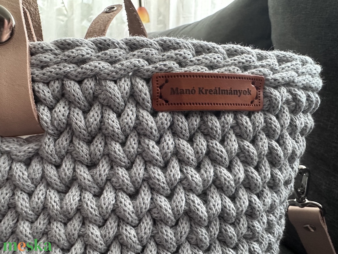 Világos szürke horgolt táska - táska & tok - kézitáska & válltáska - kézitáska - Meska.hu
