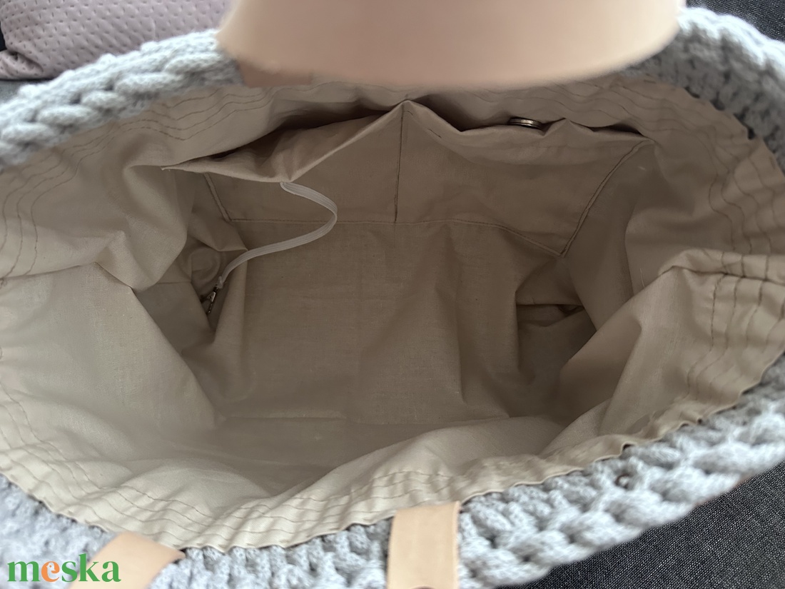 Világos szürke horgolt táska - táska & tok - kézitáska & válltáska - kézitáska - Meska.hu