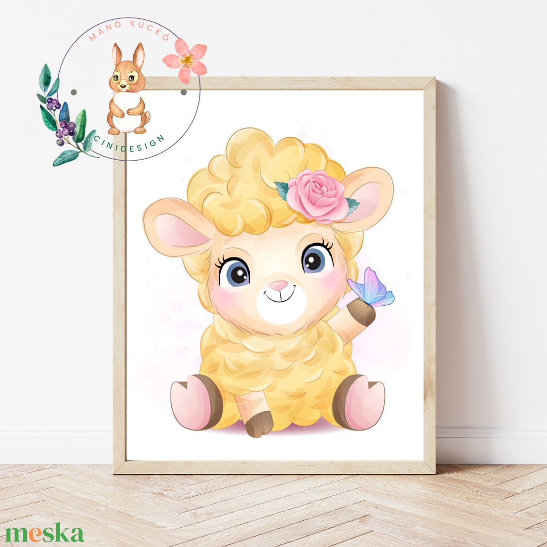 Sárga bárány - Babaszoba falikép - otthon & életmód - babaszoba, gyerekszoba - babaszoba, gyerekszoba - Meska.hu