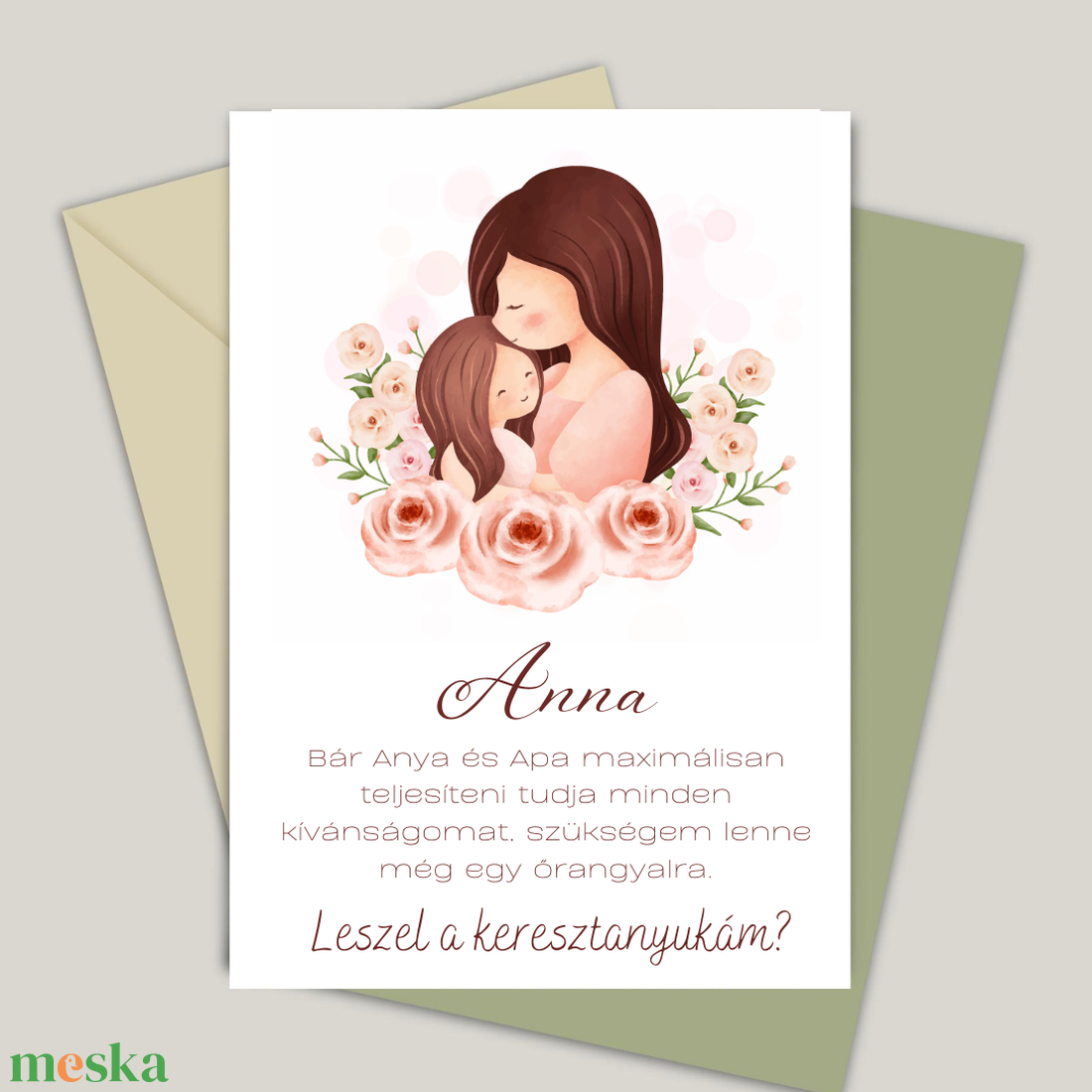 Keresztszülő felkérő kártya  - ingyenes szerkesztéssel - otthon & életmód - papír, írószer - Meska.hu