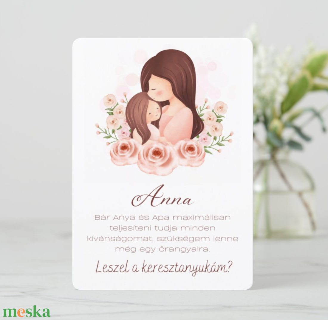 Keresztszülő felkérő kártya  - ingyenes szerkesztéssel - otthon & életmód - papír, írószer - Meska.hu