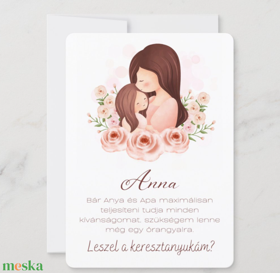 Keresztszülő felkérő kártya  - ingyenes szerkesztéssel - otthon & életmód - papír, írószer - Meska.hu