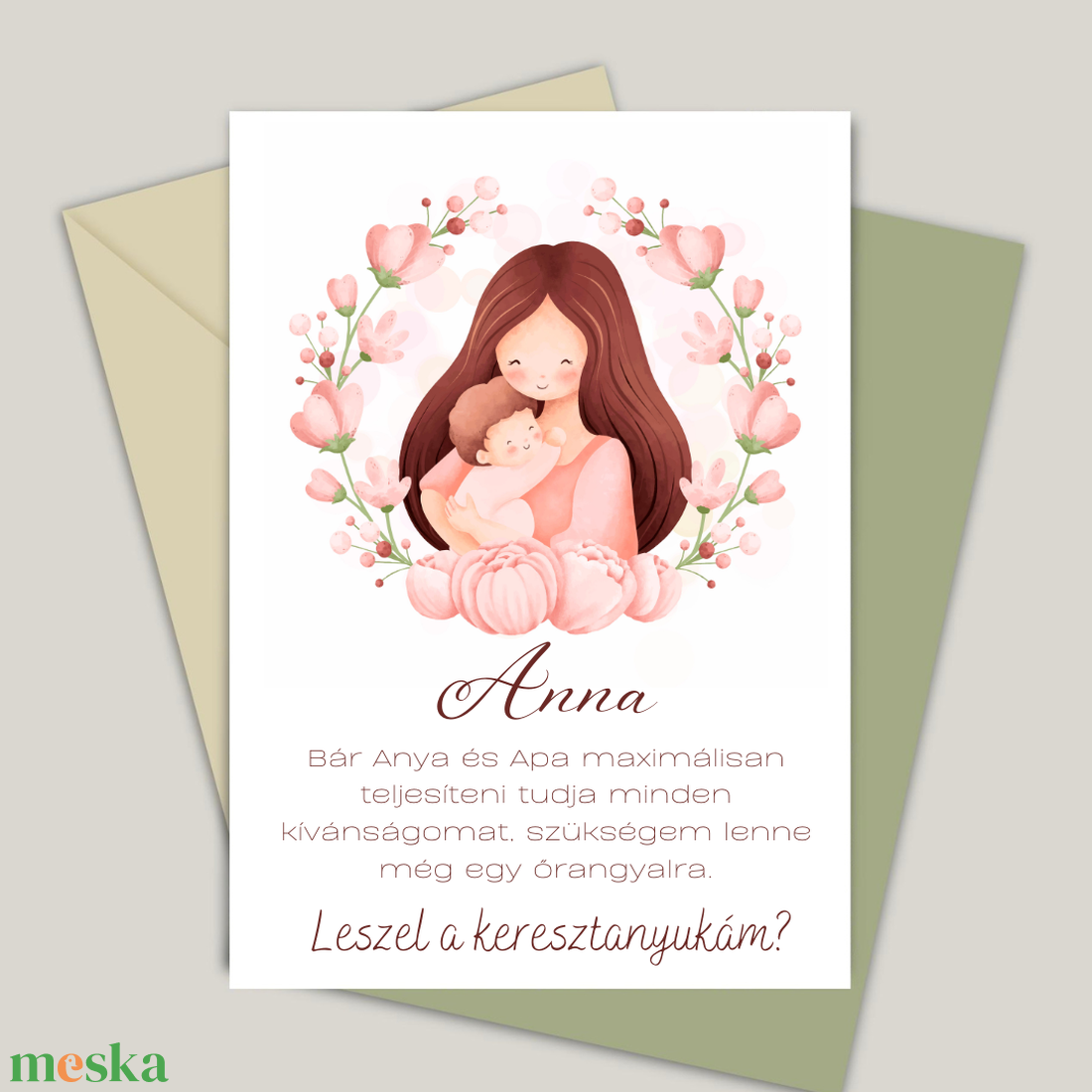 Keresztszülő felkérő kártya  - ingyenes szerkesztéssel - otthon & életmód - papír, írószer - Meska.hu