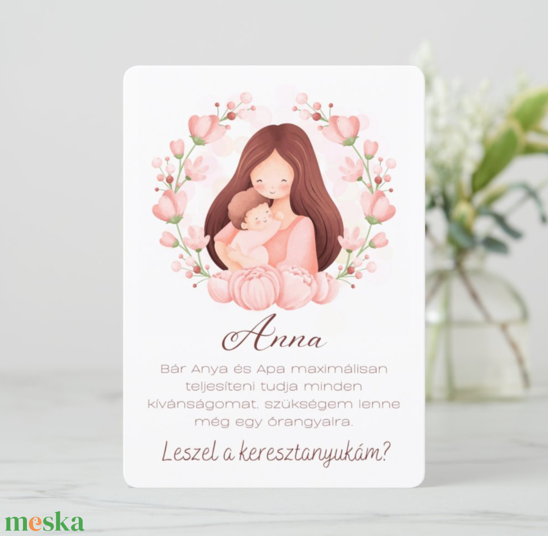 Keresztszülő felkérő kártya  - ingyenes szerkesztéssel - otthon & életmód - papír, írószer - Meska.hu
