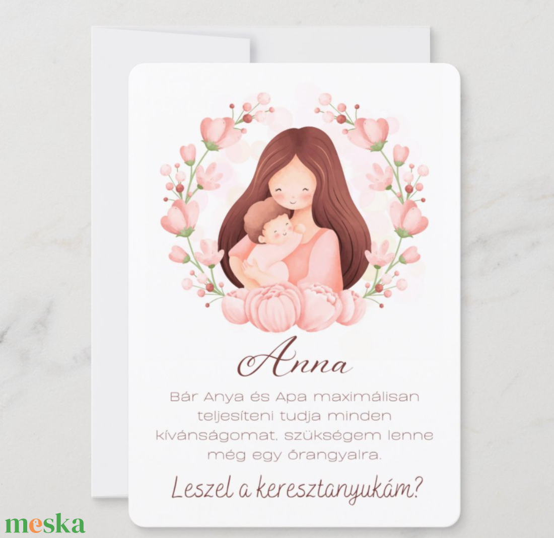 Keresztszülő felkérő kártya  - ingyenes szerkesztéssel - otthon & életmód - papír, írószer - Meska.hu