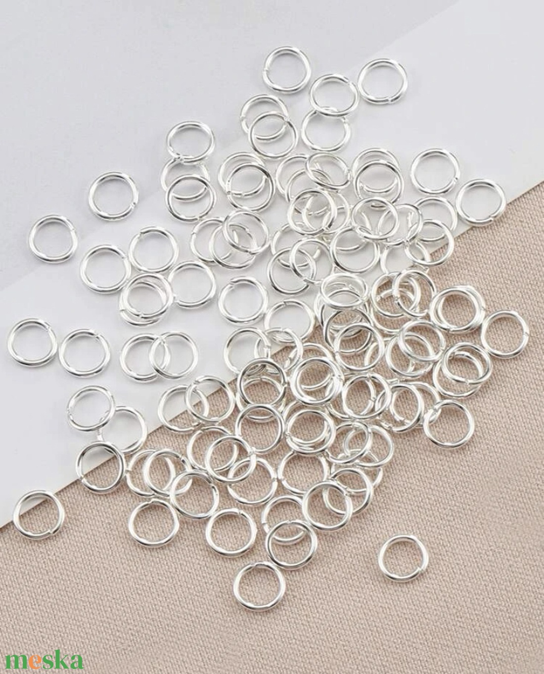 Fém ékszerkellék: karika nyitott 0,5 cm 20db/csomag - kellékek & szerszámok - gyöngyfűzés kellékek - egyéb alkatrész - Meska.hu