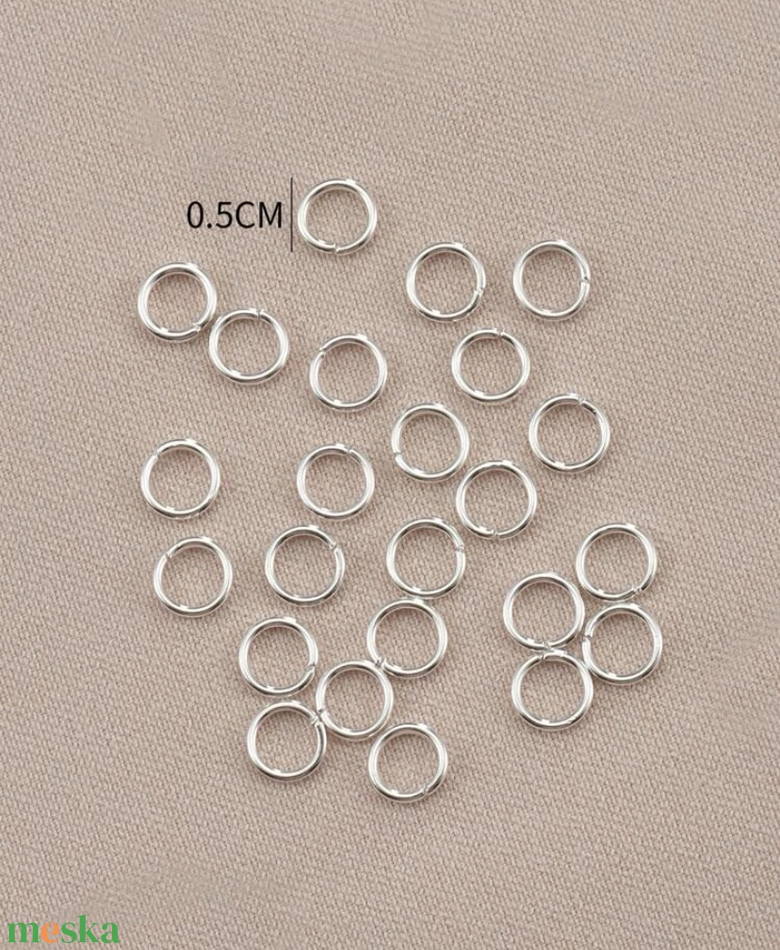 Fém ékszerkellék: karika nyitott 0,5 cm 20db/csomag - kellékek & szerszámok - gyöngyfűzés kellékek - egyéb alkatrész - Meska.hu