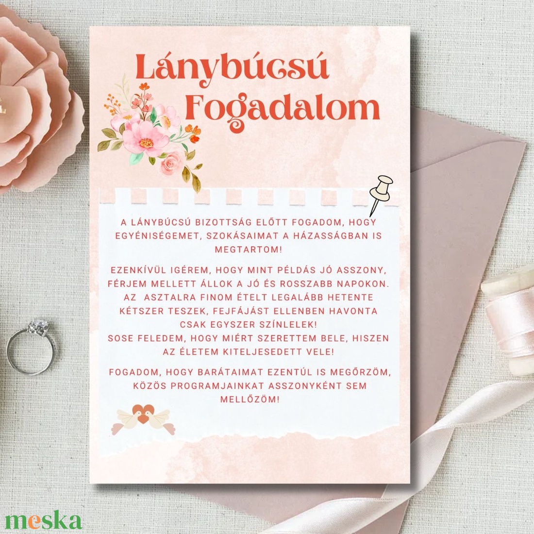 Lánybúcsú fogadalom - esküvő - lánybúcsú - Meska.hu