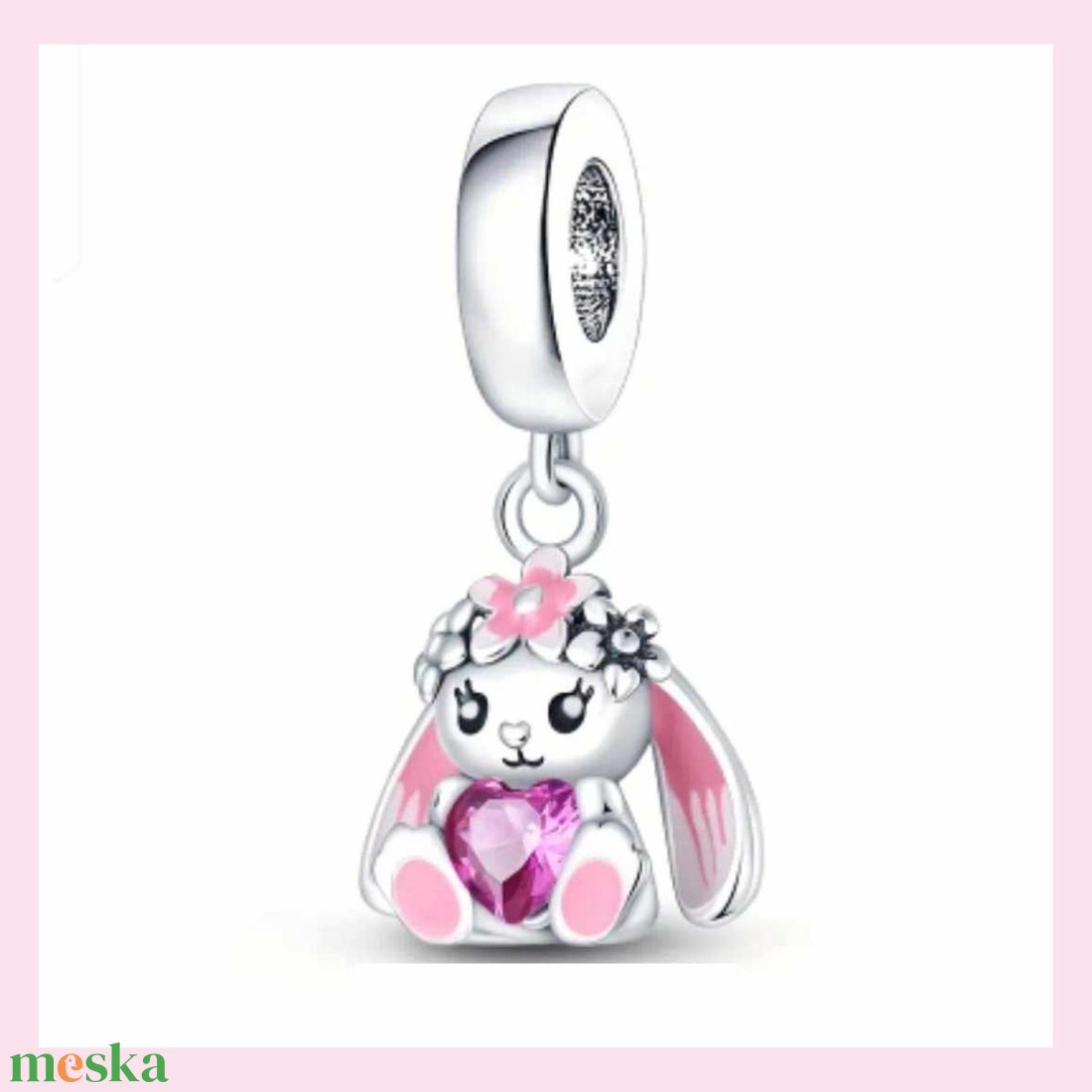 Nyuszis charm - ékszer - karkötő - charm karkötő - Meska.hu