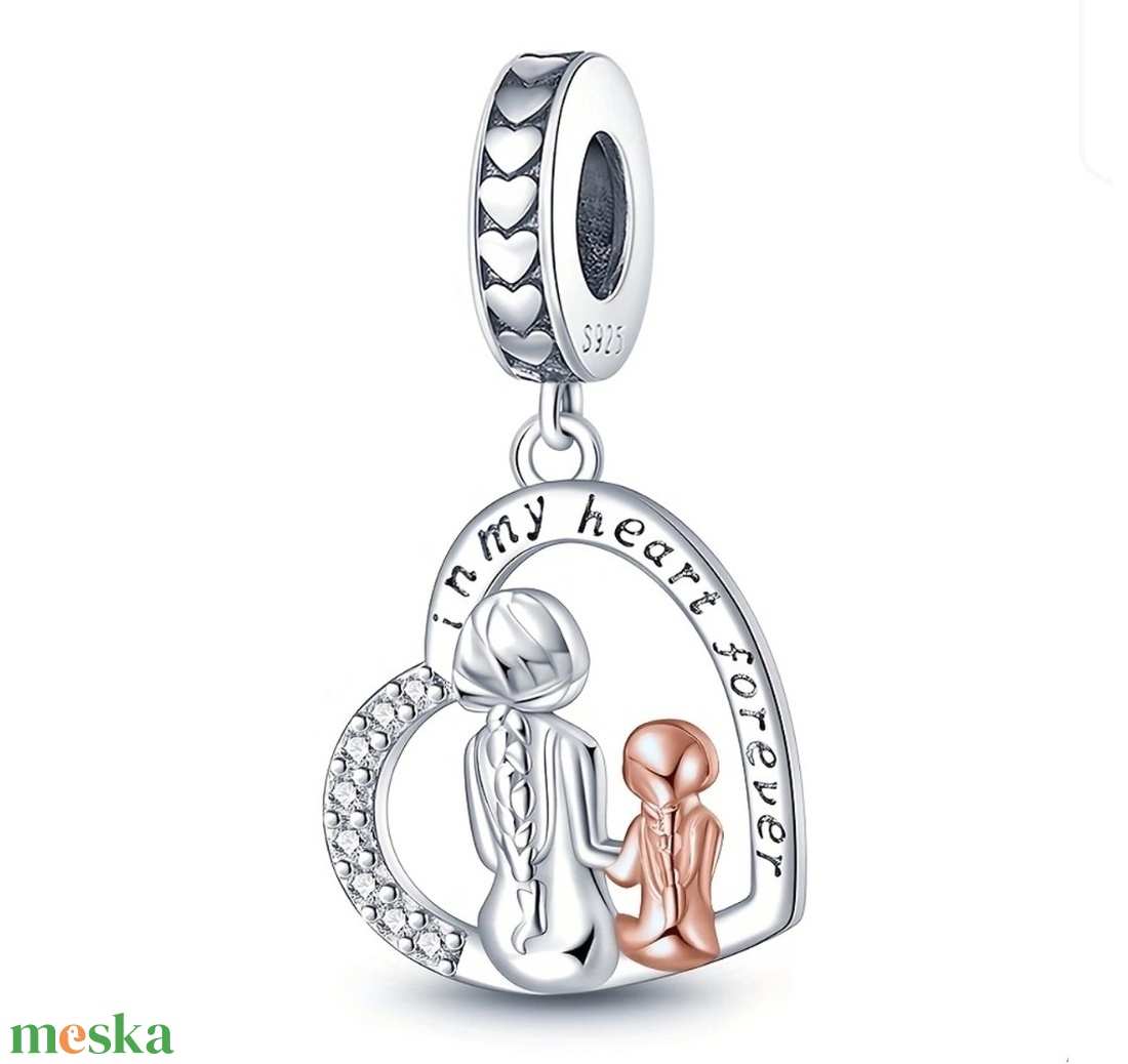 Anya lánya - ezüst függő charm - ékszer - karkötő - charm karkötő - Meska.hu