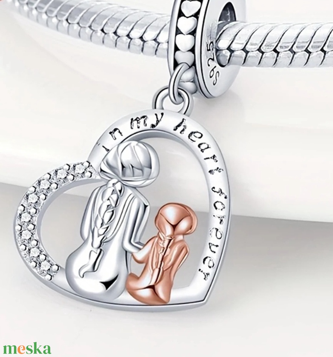 Anya lánya - ezüst függő charm - ékszer - karkötő - charm karkötő - Meska.hu