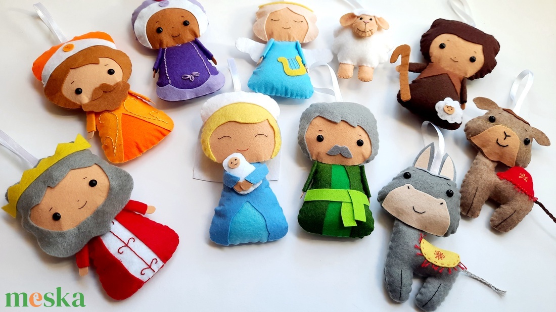 10 darabos Betlehem-i filc dísz - karácsony - adventi díszek - adventi ajtódísz - Meska.hu