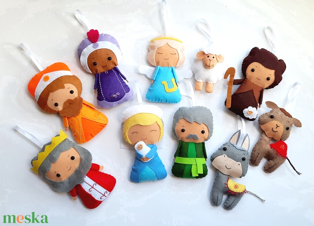 10 darabos Betlehem-i filc dísz - karácsony - adventi díszek - adventi ajtódísz - Meska.hu