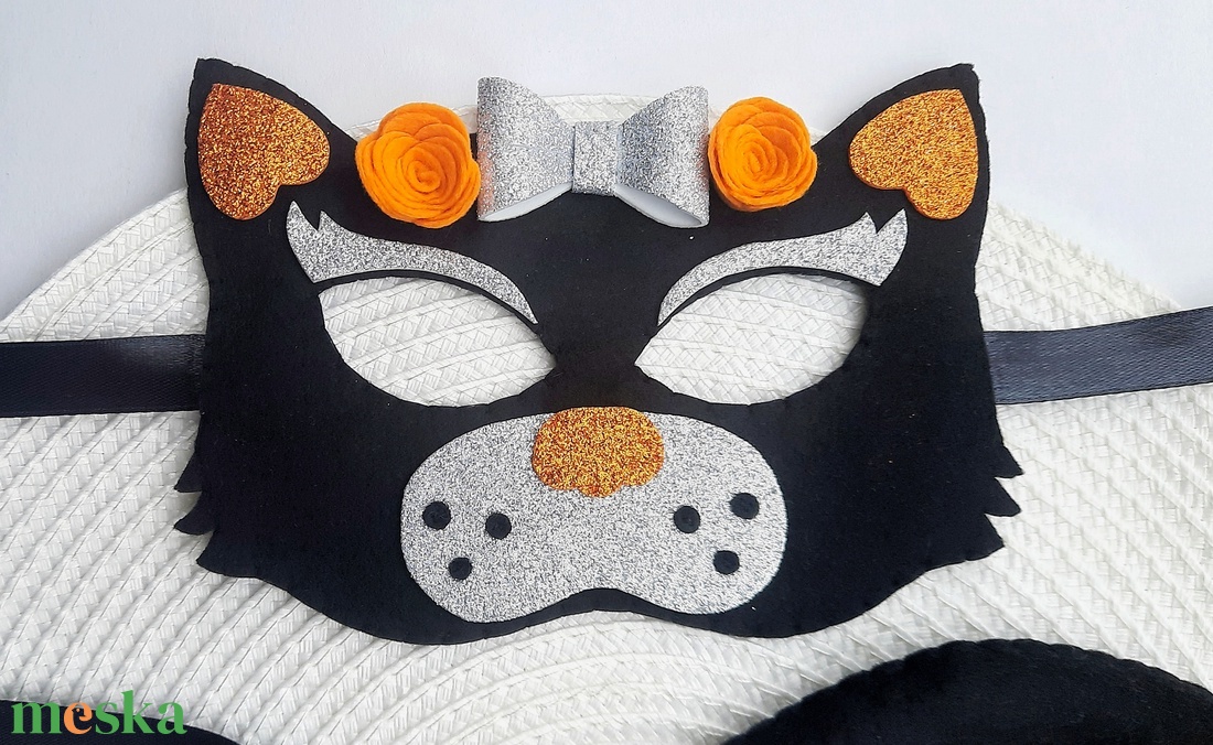 Fekete macska tüllszoknyával és farkincával farsangi jelmez lányoknak - ruha & divat - jelmez & álarc - jelmez - Meska.hu