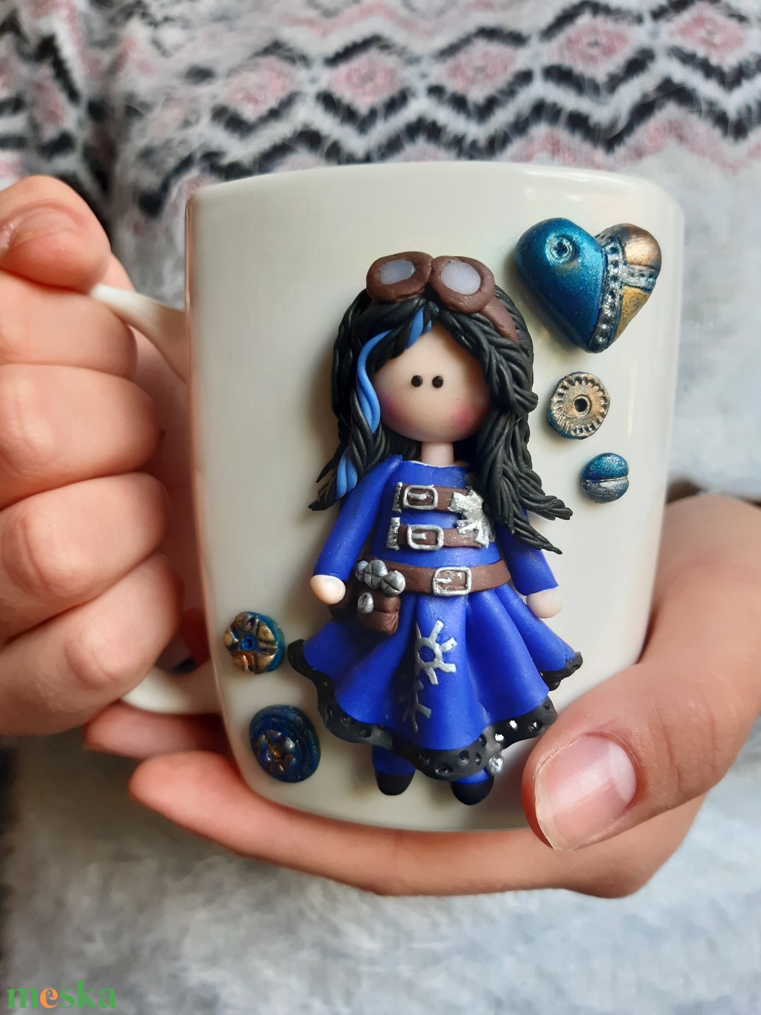 Kislányos bögre - steampunk kollekció - otthon & életmód - konyhafelszerelés, tálalás - tálalás - bögre & csésze - Meska.hu