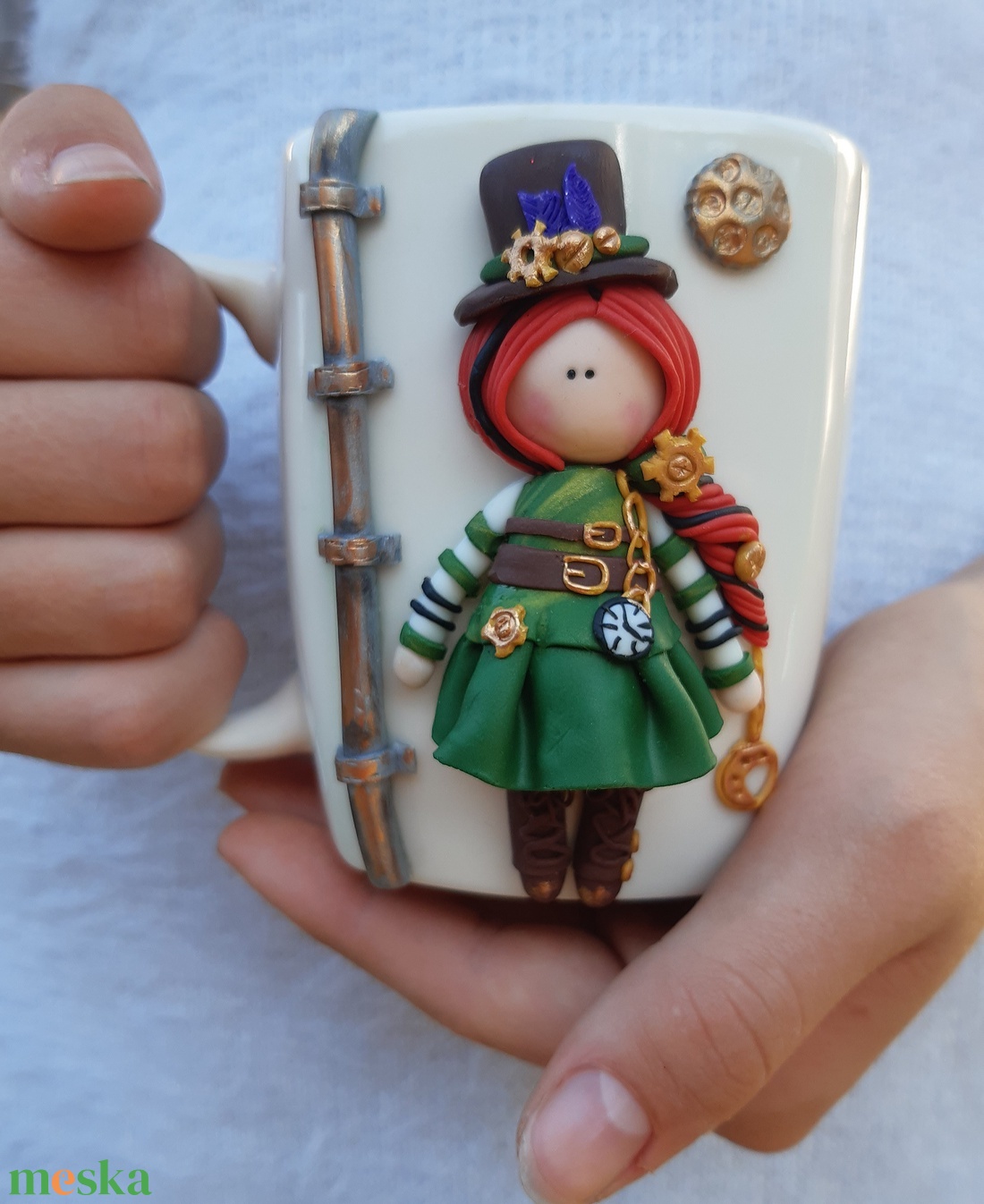 Kislányos bögre - steampunk kollekció - otthon & életmód - konyhafelszerelés, tálalás - tálalás - bögre & csésze - Meska.hu