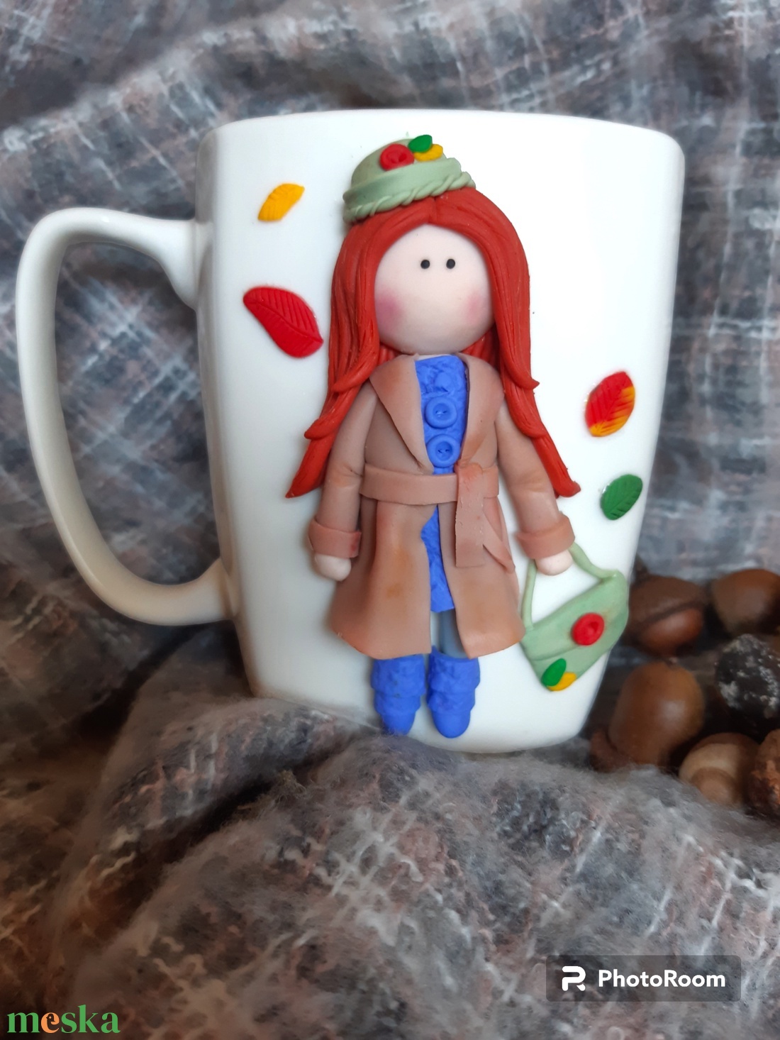 Kislányos bögre - ősz kollekció - otthon & életmód - konyhafelszerelés, tálalás - tálalás - bögre & csésze - Meska.hu