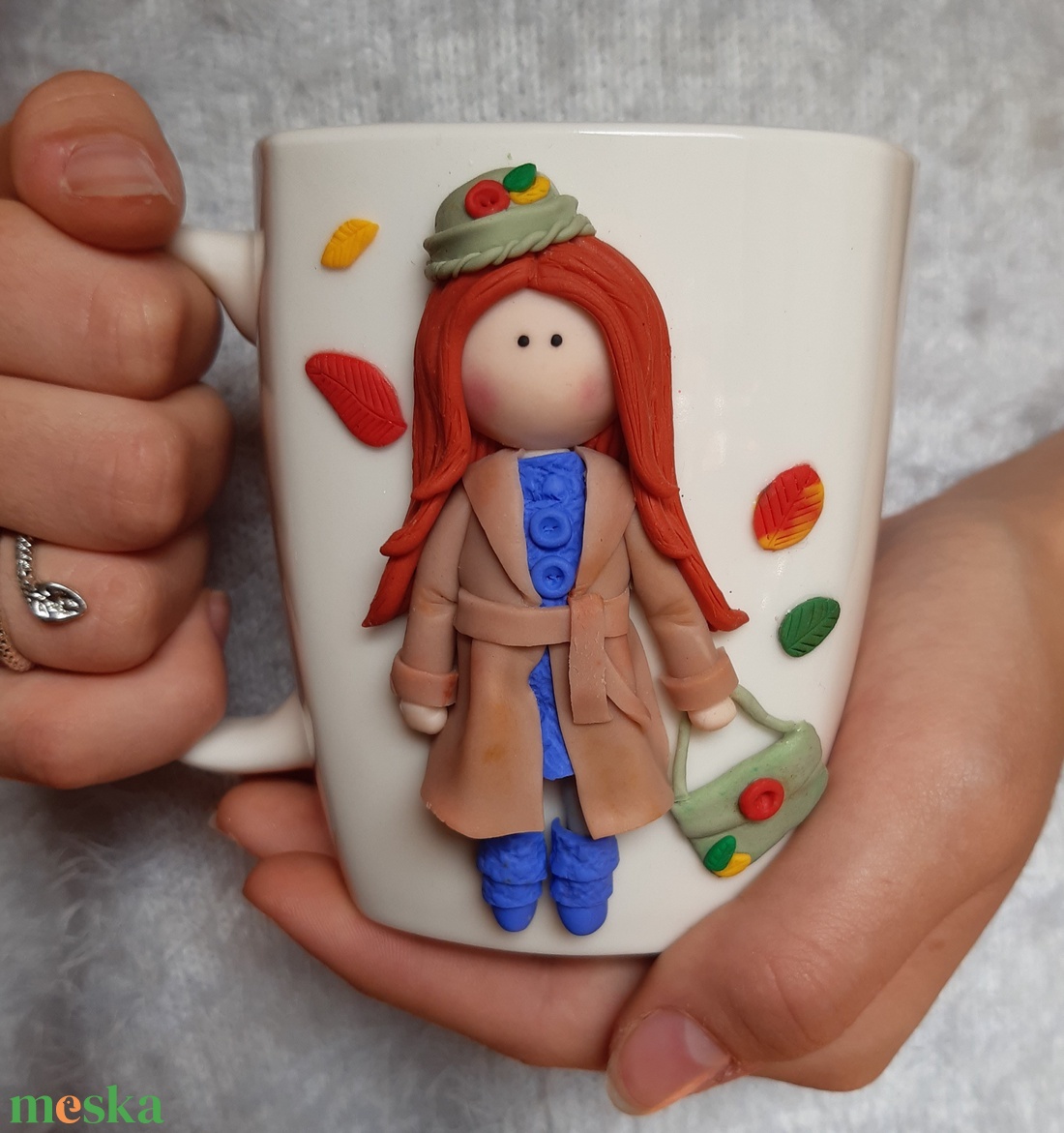 Kislányos bögre - ősz kollekció - otthon & életmód - konyhafelszerelés, tálalás - tálalás - bögre & csésze - Meska.hu