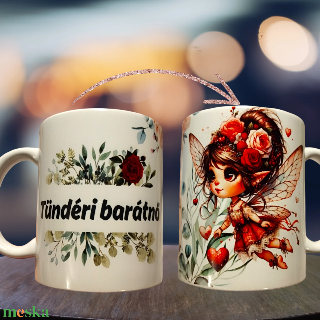 Tündérei barátnő bögre - otthon & életmód - konyhafelszerelés, tálalás - tálalás - bögre & csésze - Meska.hu