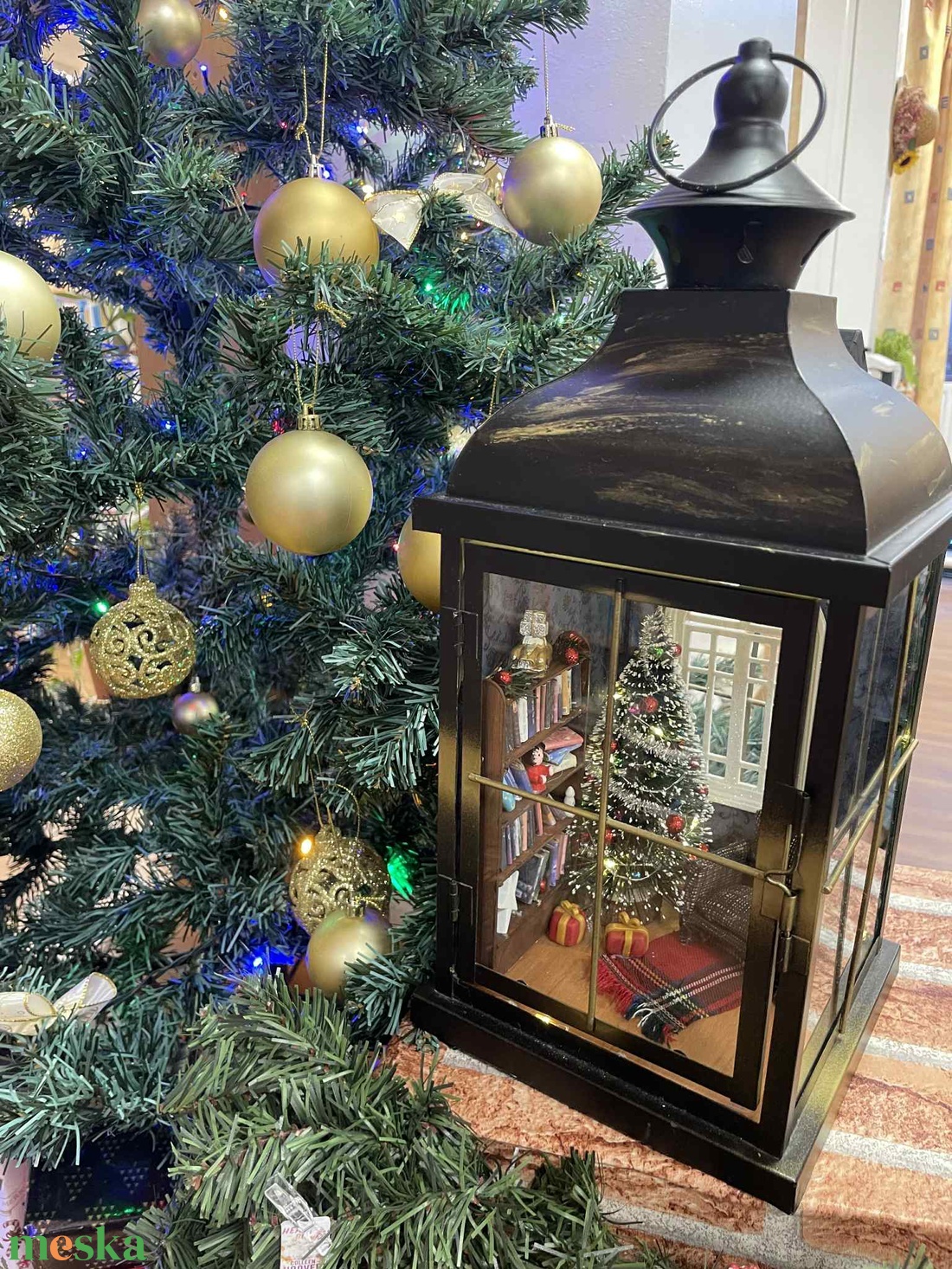 Karácsonyi lámpás dekoráció - karácsony - karácsonyi lakásdekoráció - karácsonyi fénydekoráció - Meska.hu