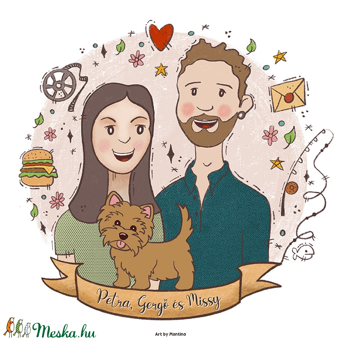 Egyedi, személyreszóló, vicces vagy kedves, gondoskodó ajándék portré - művészet - grafika & illusztráció - Meska.hu
