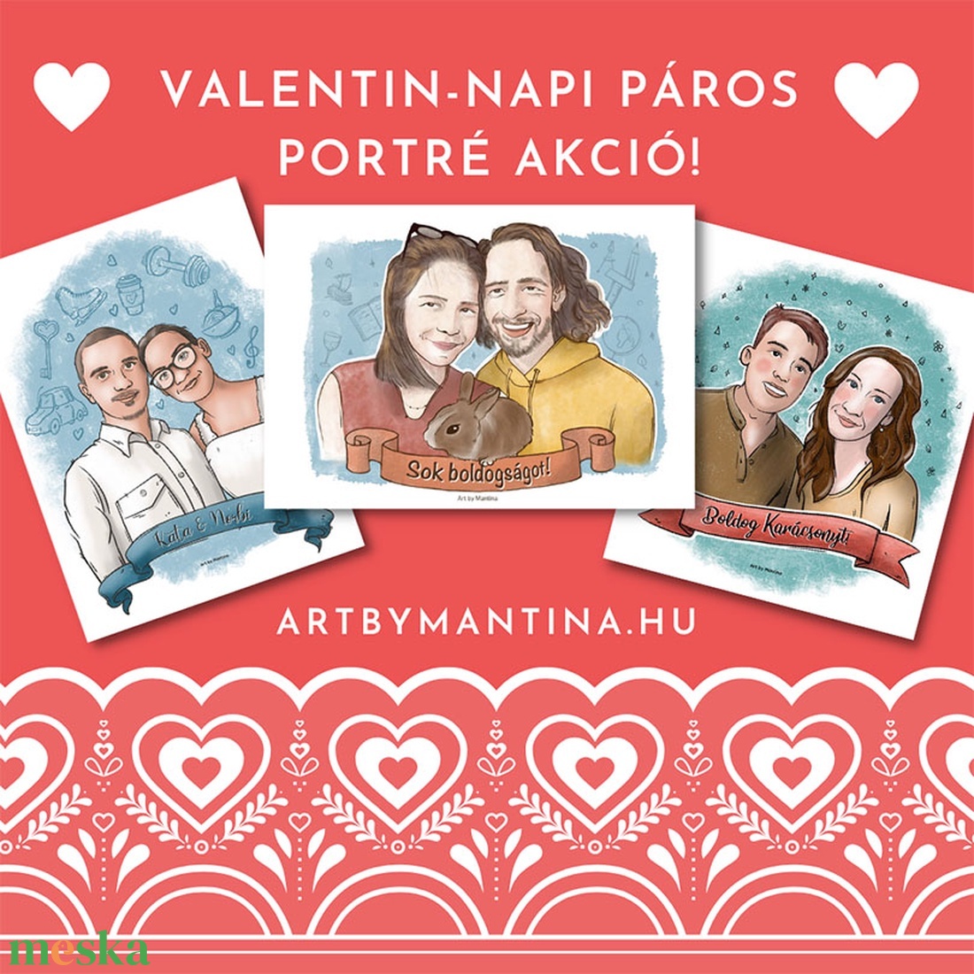 Szerelmes portré készítés AKCIÓ! - művészet - portré & karikatúra - karikatúra - Meska.hu