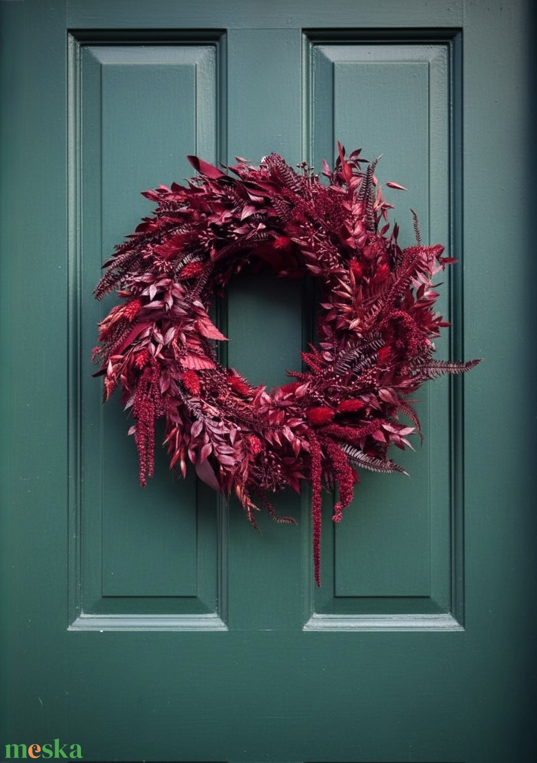 Burgundi koszorú - ajtódísz - otthon & életmód - dekoráció - ajtó- és ablak dekoráció - ajtódísz & kopogtató - Meska.hu