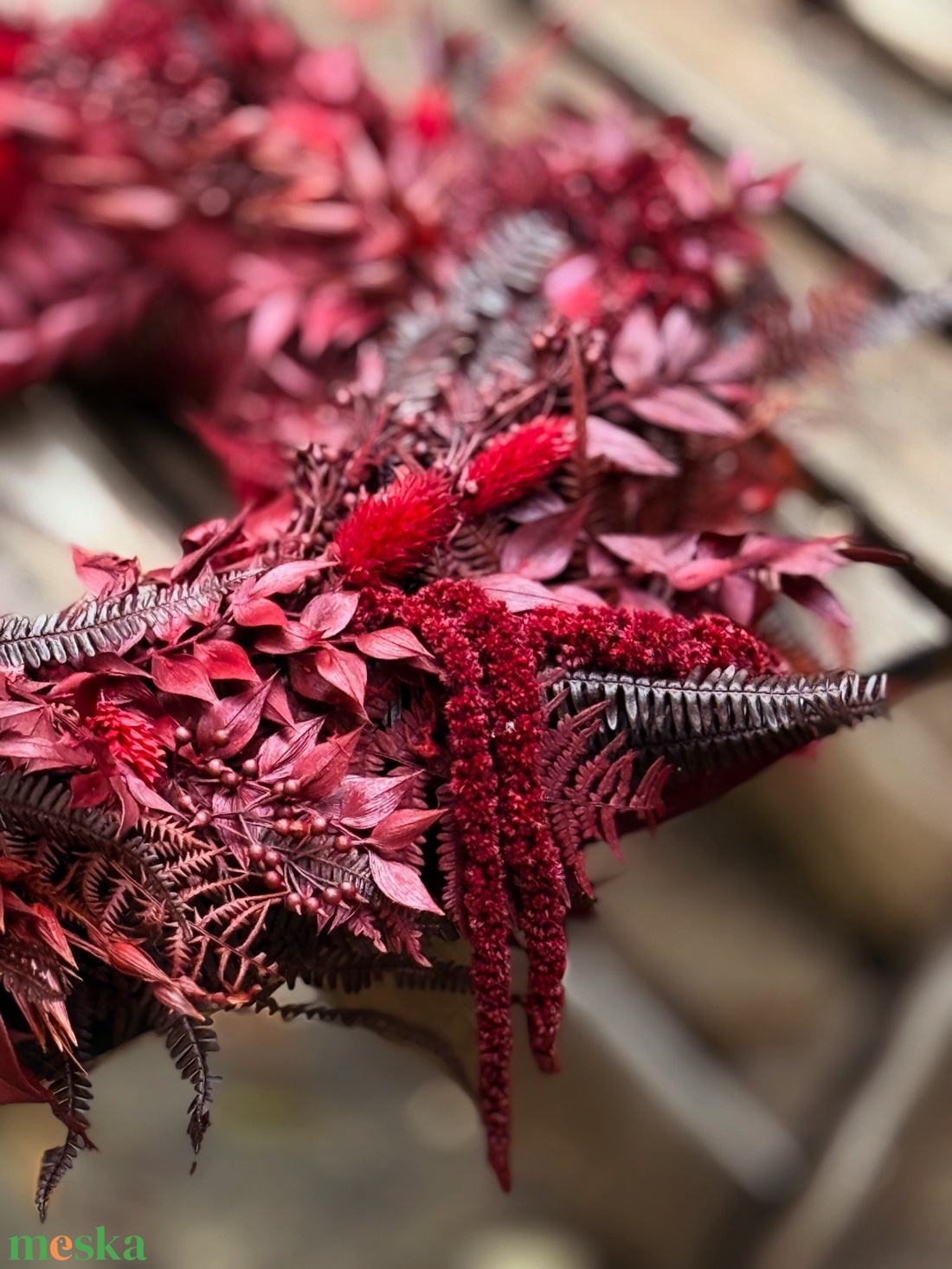 Burgundi koszorú - ajtódísz - otthon & életmód - dekoráció - ajtó- és ablak dekoráció - ajtódísz & kopogtató - Meska.hu