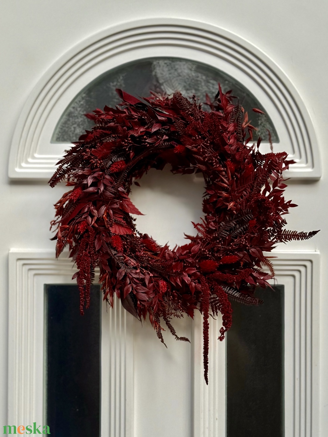 Burgundi koszorú - ajtódísz - otthon & életmód - dekoráció - ajtó- és ablak dekoráció - ajtódísz & kopogtató - Meska.hu