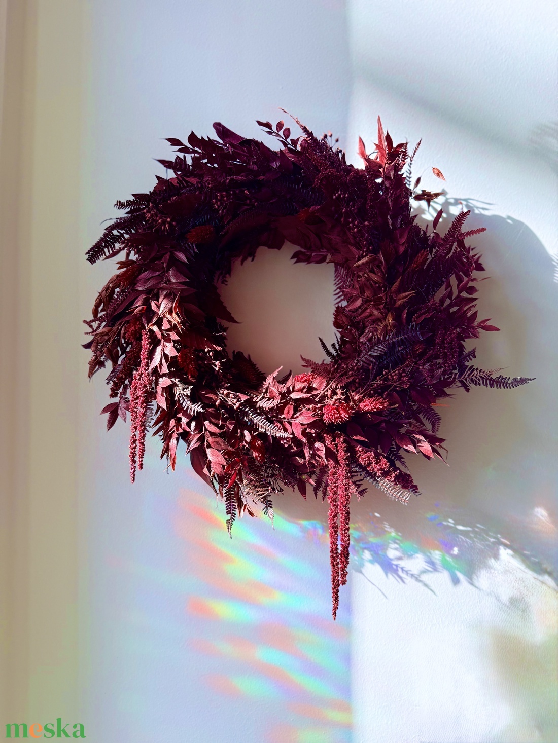 Burgundi koszorú - ajtódísz - otthon & életmód - dekoráció - ajtó- és ablak dekoráció - ajtódísz & kopogtató - Meska.hu