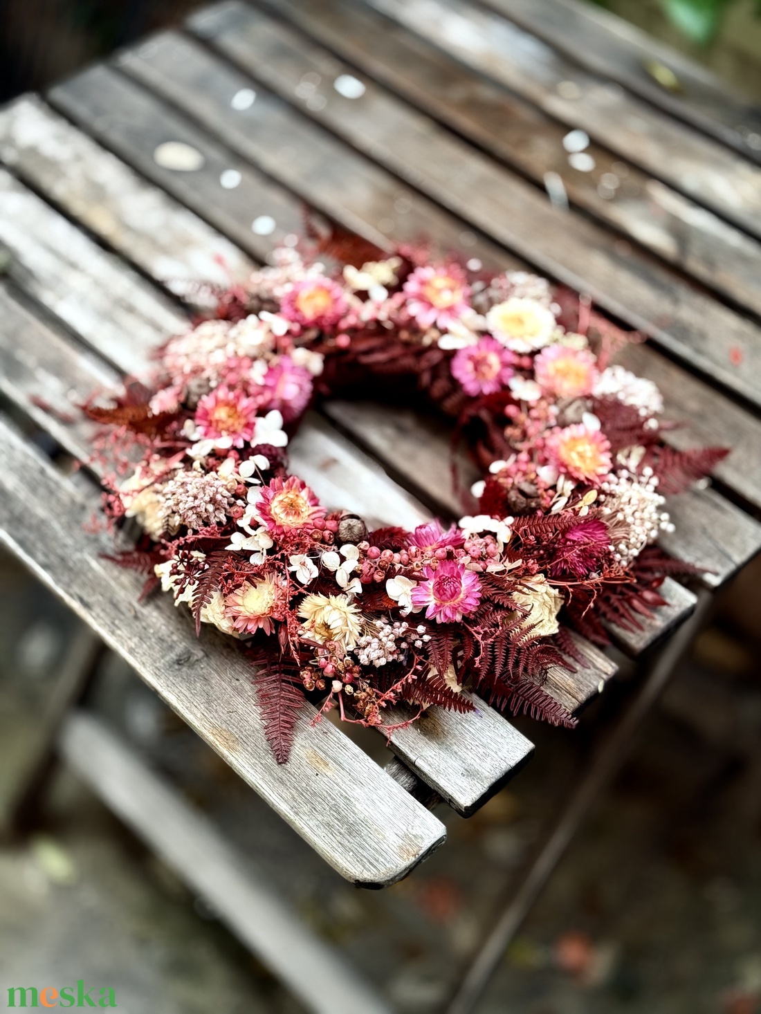 Bordó páfrány - Ajtódísz/Adventi koszorú - - otthon & életmód - dekoráció - ajtó- és ablak dekoráció - ajtódísz & kopogtató - Meska.hu