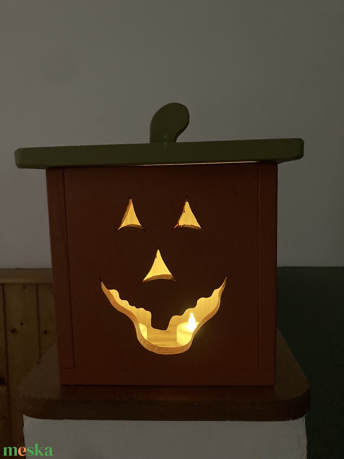 Tök lámpás fából - otthon & életmód - dekoráció - halloween - halloweeni tök és lámpás - Meska.hu