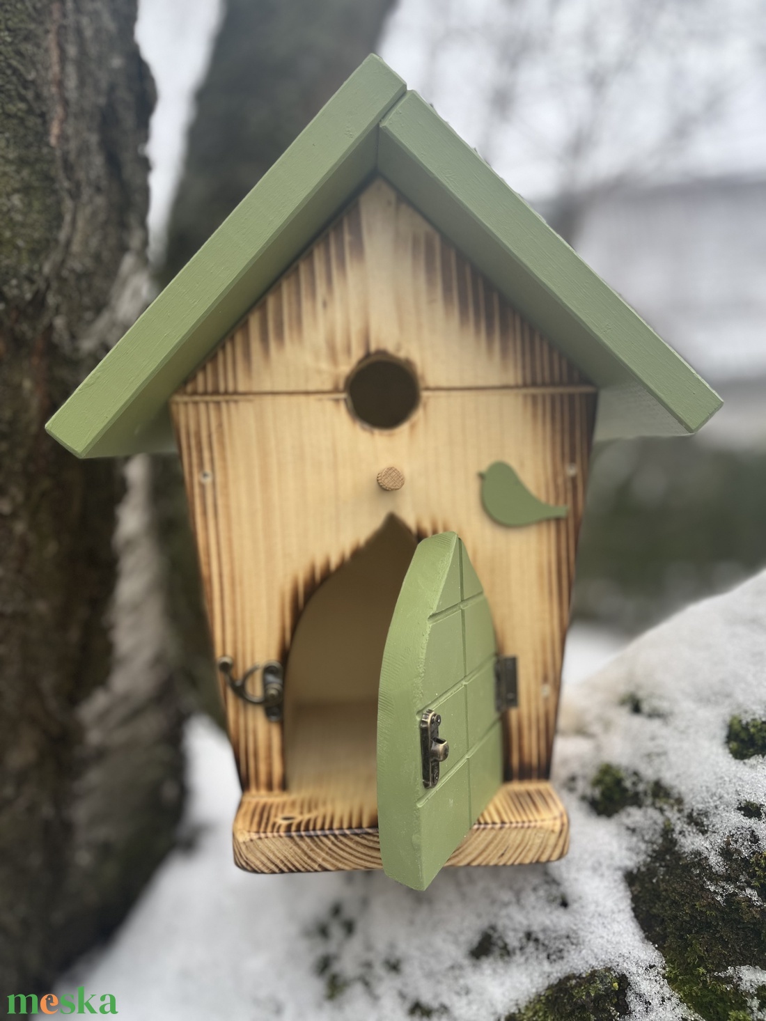Cinke odú kis ajtóval / zöld-natúr/ - otthon & életmód - ház & kert - madáretető & itató - Meska.hu Cinke odú kis ajtóval / zöld-natúr/ - otthon & életmód - ház & kert - madáretető & itató - Meska.hu