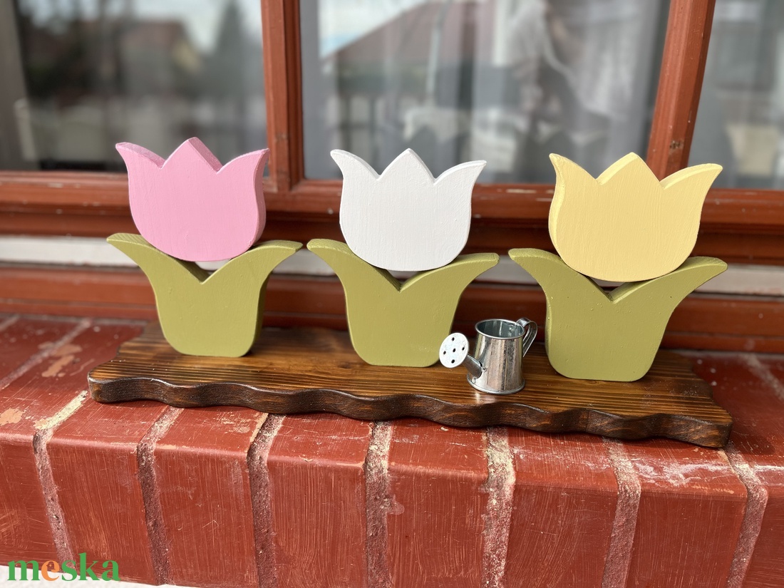 Mini tulipános kert 3 tulipánnal - otthon & életmód - dekoráció - asztal és polc dekoráció - asztaldísz - Meska.hu