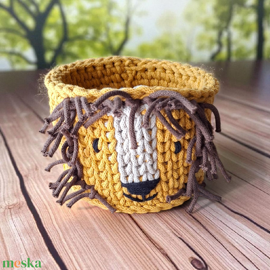 Oroszlános tárolókosár - otthon & életmód - tárolás & rendszerezés - tárolókosár - Meska.hu