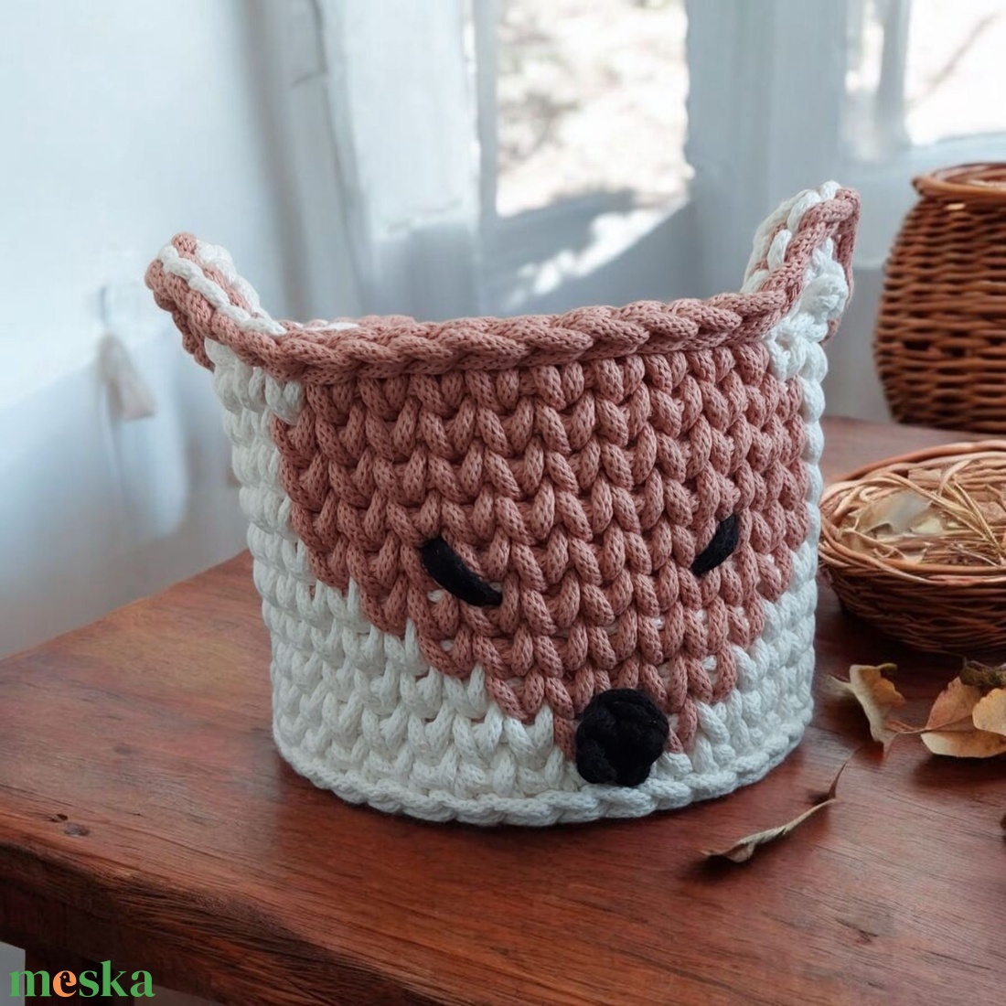 Róka kosár - otthon & életmód - tárolás & rendszerezés - tárolókosár - Meska.hu