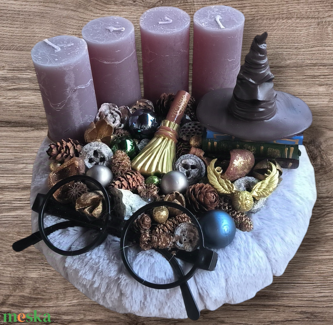 Harry Potter Adventi Koszorú - karácsony - adventi díszek - adventi asztaldísz - Meska.hu Harry Potter Adventi Koszorú - karácsony - adventi díszek - adventi asztaldísz - Meska.hu
