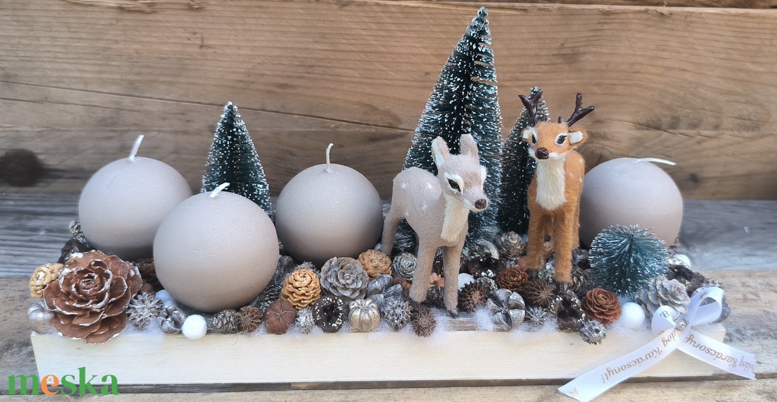 Téli erdő adventi tál - karácsony - adventi díszek - adventi asztaldísz - Meska.hu